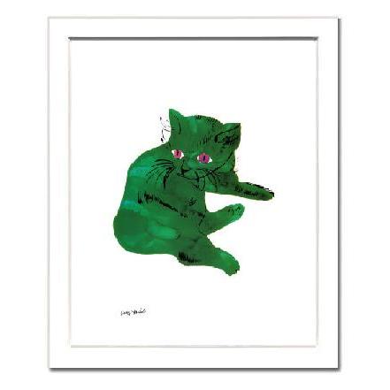 アンディ・ウォーホル額付ポスター-緑の猫1956年 (320×390×15mm