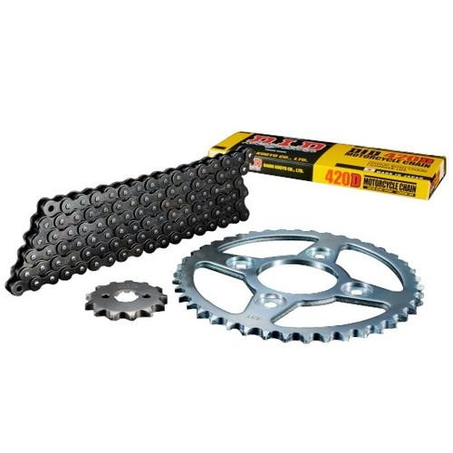 DID(大同工業) チェーン&前後スプロケット スチール 3点セット