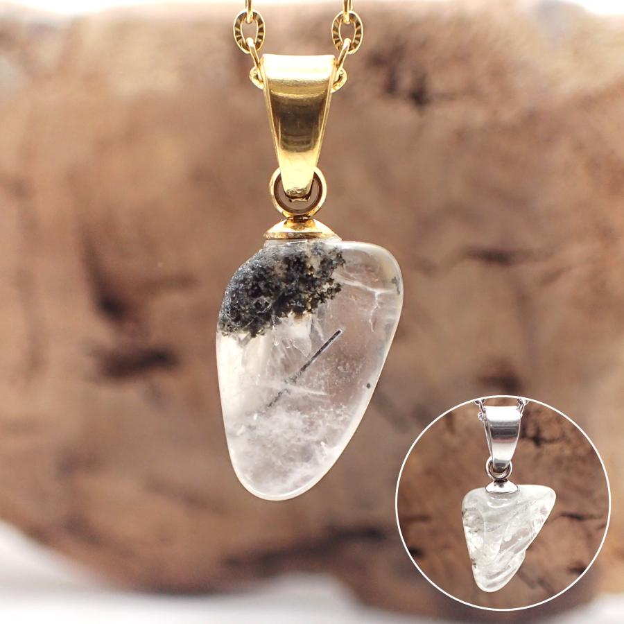 ブラジル産 フェナカイト 原石 SUS316 ペンダントトップ 約1.5〜2ct