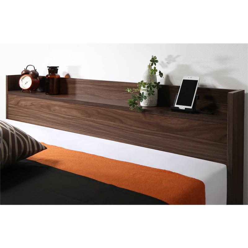 ダブルベッド フレームのみ 引出し収納・棚・コンセント2個付 収納