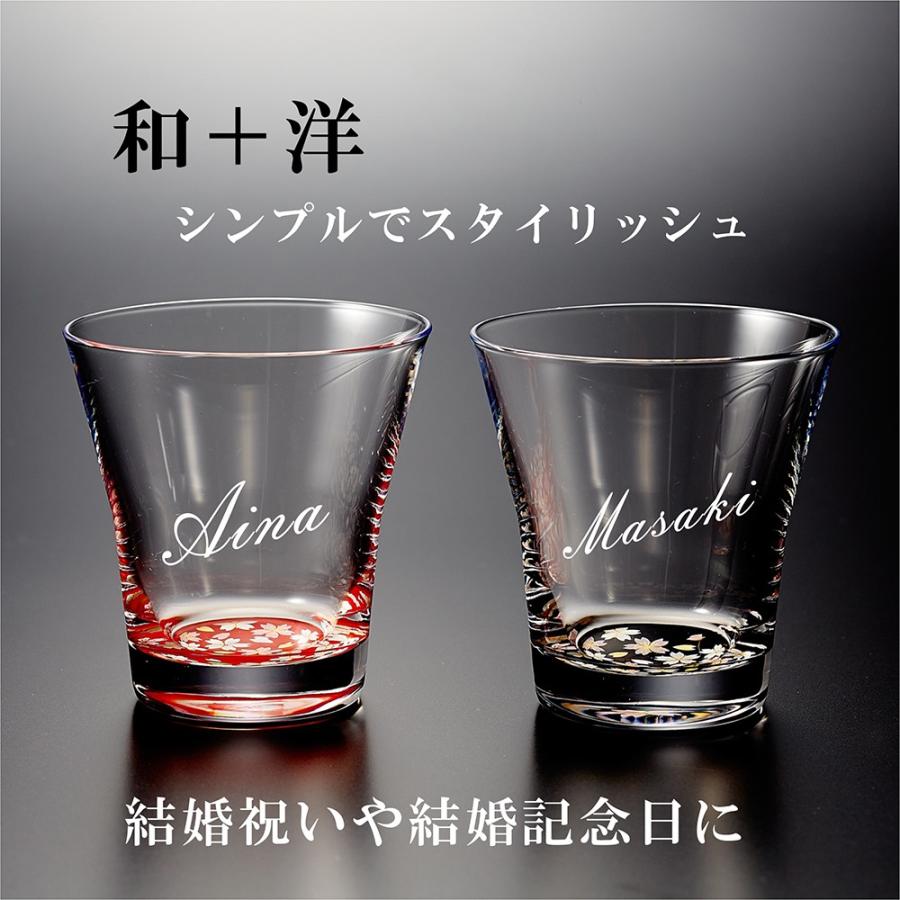 ペアグラス 名入れ ギフト 蒔絵×ガラス フリーグラス SAKURA 結婚 誕生