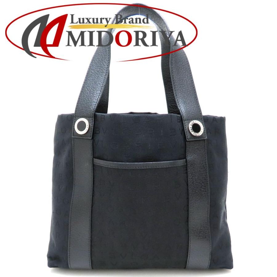 BVLGARI（ブルガリ） トートバッグ ロゴマニア キャンバスxレザー