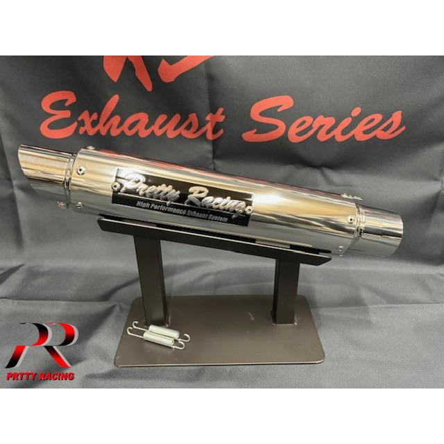 PRETTY RACING製 42.7π ステンレスサイレンサー タイプ3 プレート付