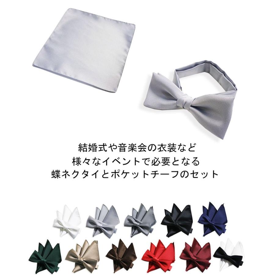蝶ネクタイ チーフ セット メンズ レディース ネクタイ 男性 女性 日本