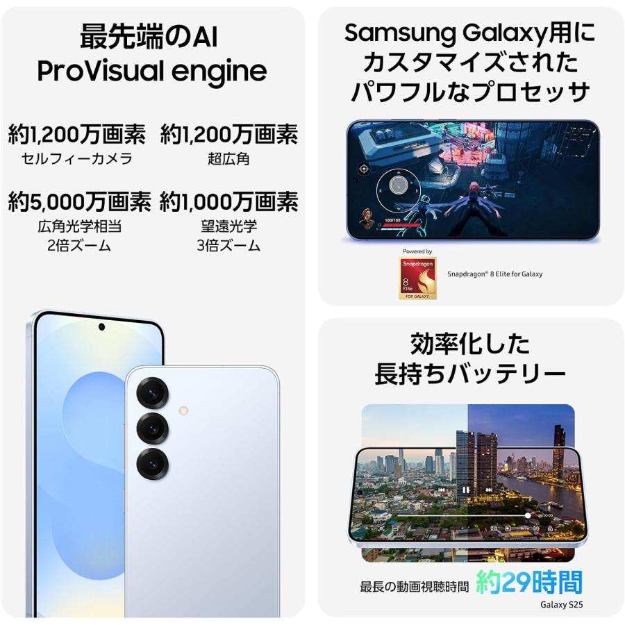 Galaxy 「新品 未開封品 白ロム」 SIMフリー S25 [12GB+256GB