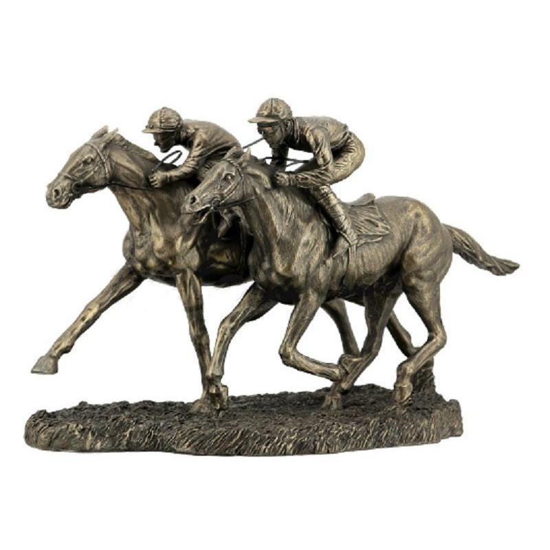2人の騎手 競馬ブロンズ風彫刻 彫像/ 競馬場 スタリオン 牧場 産駒