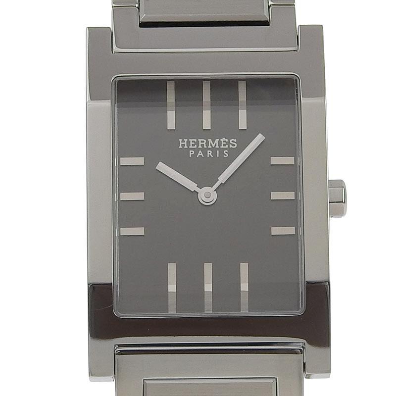 HERMES（エルメス） タンデム メンズ クォーツ 腕時計 SS ブラック文字