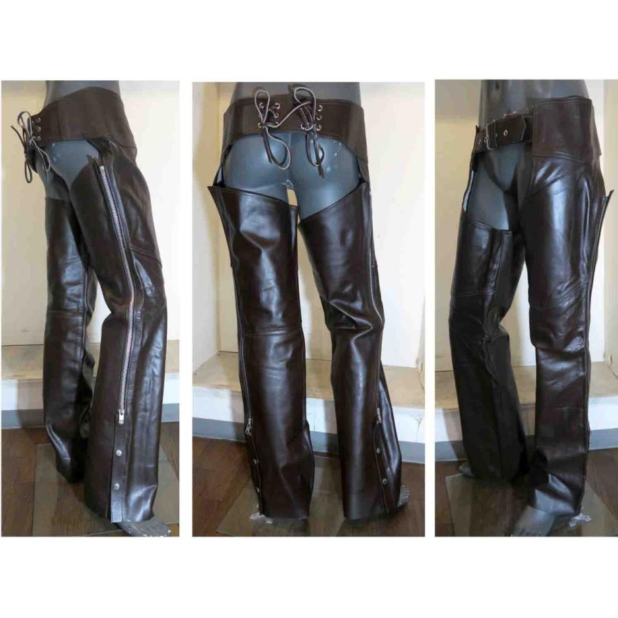 本革 チャップス アメリカンバイカー ハーレー ダビットソン用 茶色