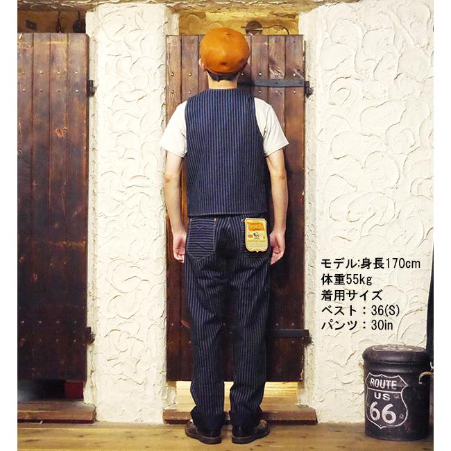 Pherrow's（フェローズ） ワークベスト PV1-W ウォバッシュ ストライプ