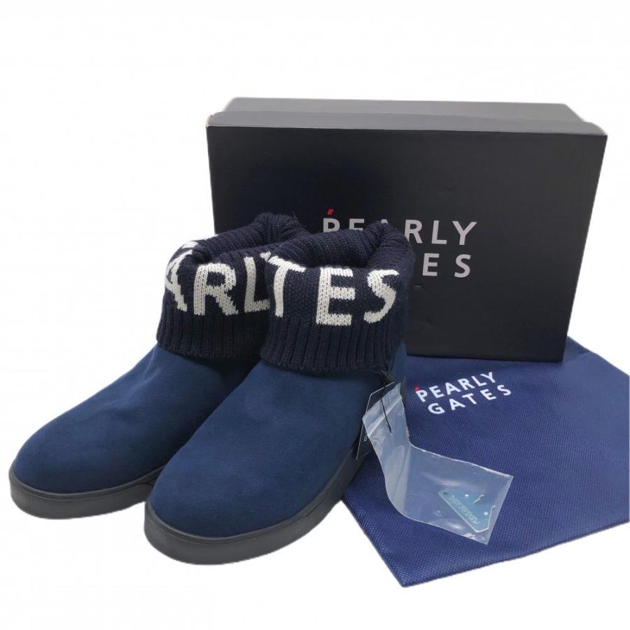 新品】パーリーゲイツ ゴルフシューズ ショートブーツ ネイビー×白 053