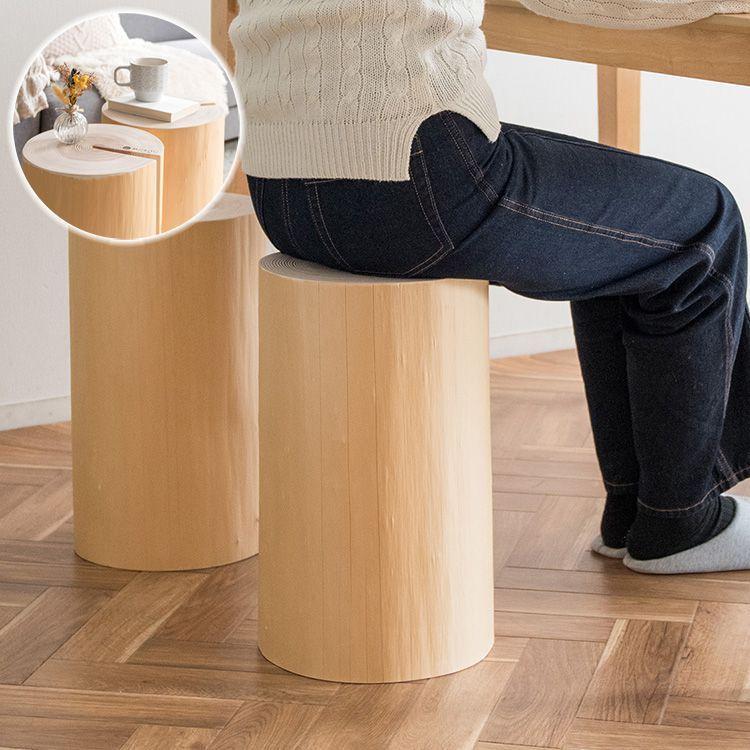 吉野杉使用 丸太スツール 日本製 天然木 スツール サイドテーブル