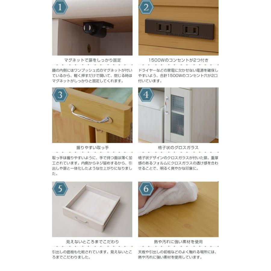ドレッサー 多い収納スペース コンセント付ドレッサー Lycka land 三面