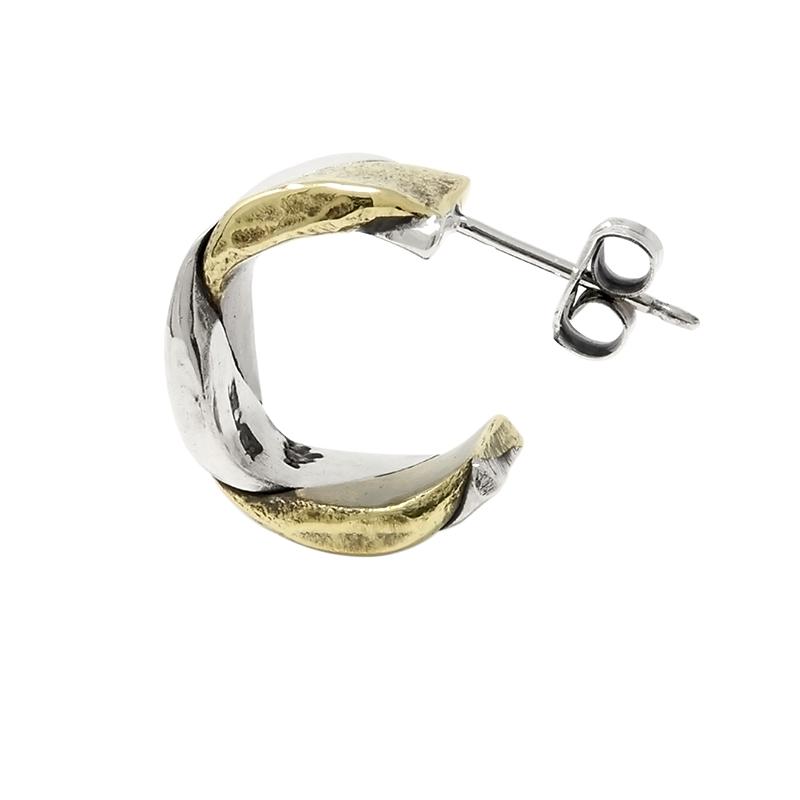 VIVIFY（ビビファイ） ツイスト & プレス ハーフフープピアス シルバー