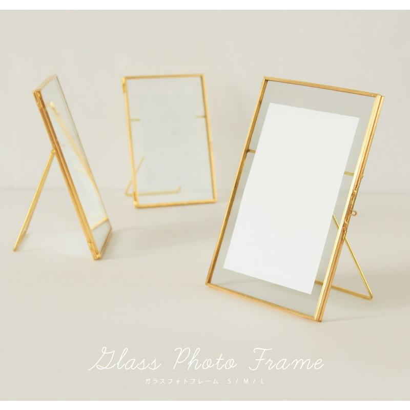 写真立て 真鍮 フォトフレーム おしゃれ アンティーク ゴールド ガラス