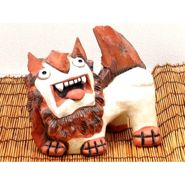 漆喰シーサー中23(一匹)＠なか村工房＠仲村良英 沖縄 置きもの