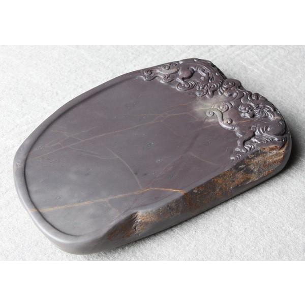 端渓硯 老坑 約5吋 蚣蝮硯 120×73×20mm 一点物 すずり : 書道用品 緑風