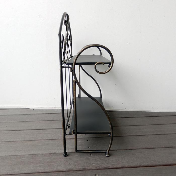 アイアンの2段ラック プランタースタンド 花台 2段 ラック 収納棚