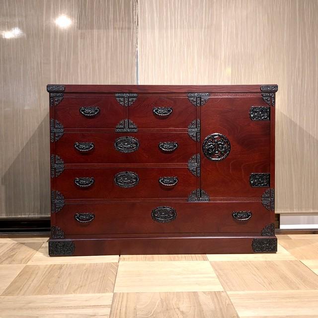 榎津民芸家具 40整理箪笥片開き 民芸家具 和 チェスト 完成品 ミドル