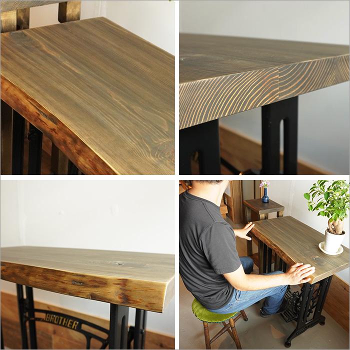 足踏みミシン脚 テーブル 無垢材 天板 アイアン家具 アンティーク