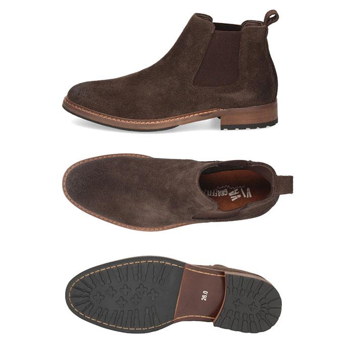 爆買 サイドゴアブーツ メンズ 本革 スエード ショートブーツ 黒