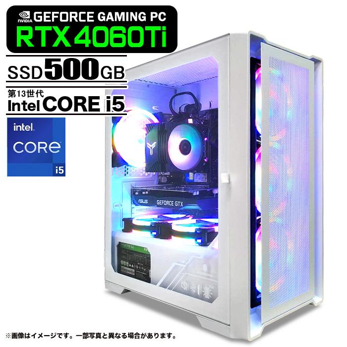 PASOUL ゲーミングPC ホワイト メッシュ 冷却ファン GeForce RTX4060Ti