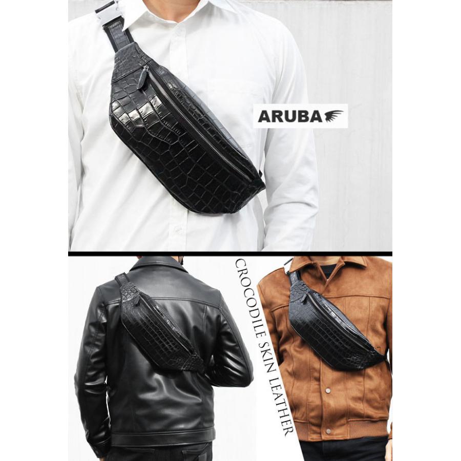 クロコダイル ボディバッグ スリング ショルダーバッグ 斜め掛け