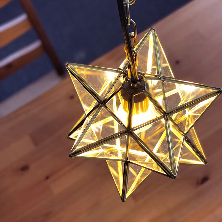 爆買 セール対象／ ペンダントライト 星型 ゴールド 1灯 E26 間接照明