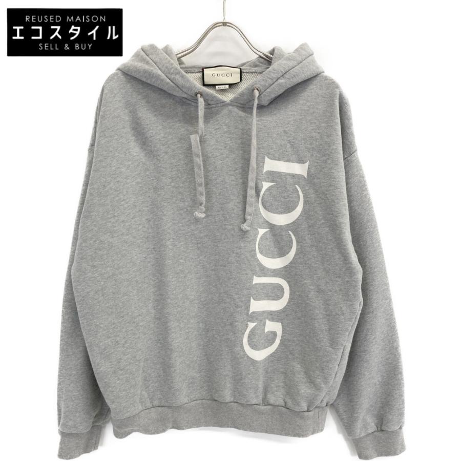 GUCCI（グッチ） 20SS 604974 グレー コットン ロゴパーカー グレー L