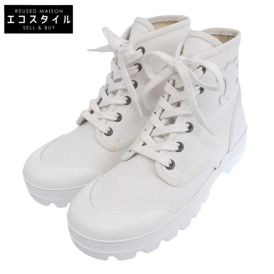 CELINE（セリーヌ） 美品 パタパン キャンバス レースアップ ブーツ