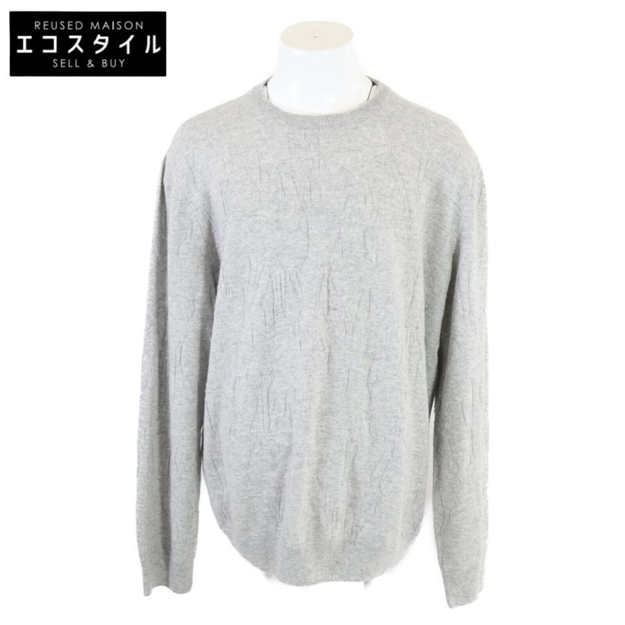 HERMES エルメス カシミヤ100％ エンボス加工 プルオーバー ニット