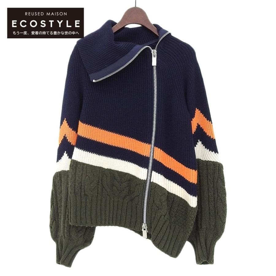 sacai（サカイ） アシンメトリー ダブルジップ ニット トップス