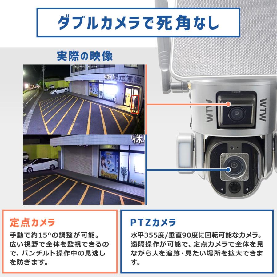 WTW 塚本無線 防犯カメラ 360°PTZ首振り ホワイトLED ワイヤレス 屋外