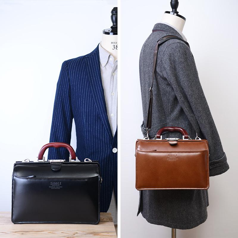 ダレスバッグ 本革 ミニ 日本製 SADDLE 口枠 ミニダレスバッグ 木製