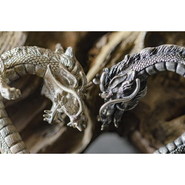 龍モチーフ銀製シルバーアクセサリー 双竜 阿龍(ありゅう）吽(うん