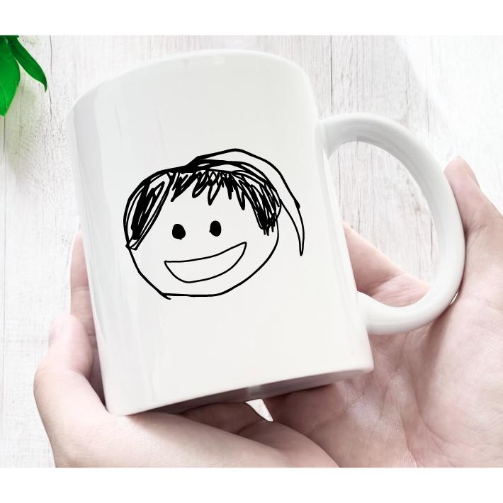 P16 手描き 似顔絵入り 似顔絵プリントマグ（イラスト）(マグカップ