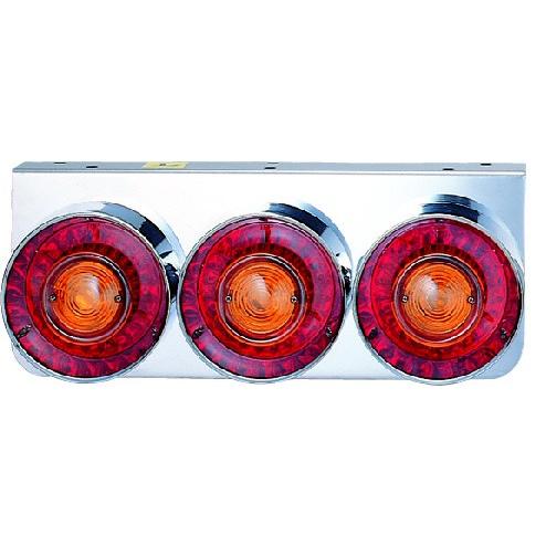 ジェットイノウエ JET 525370 丸型3連テールランプ小型 12V リレー付 R