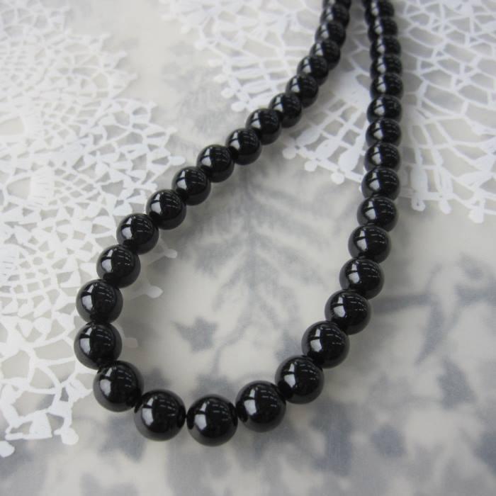 黒珊瑚 ネックレス （9mm） G.SILVER 葬儀 喪服 フォーマル 宝石サンゴ