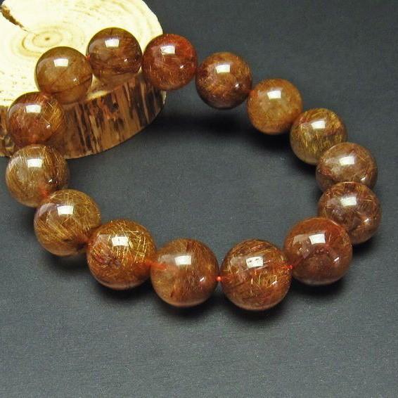 ルチルクォーツ ブレスレット 15mm 一点物 111-2661 : 天然石