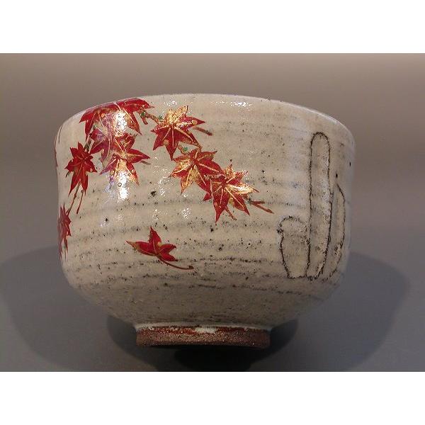 茶道具 抹茶茶碗 色絵 紅葉、京焼 中村清彩作、桐共箱 新品。 : 佐藤