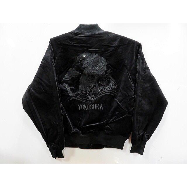 スカジャン 日本製本格刺繍のスカジャン2L 黒虎 別珍 : takafuku1915