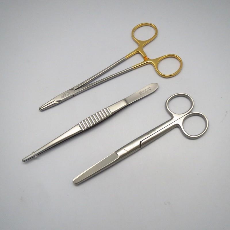 外科器具3点セット（メーヨーヘガール持針器TC超硬チップ付16cm、外科