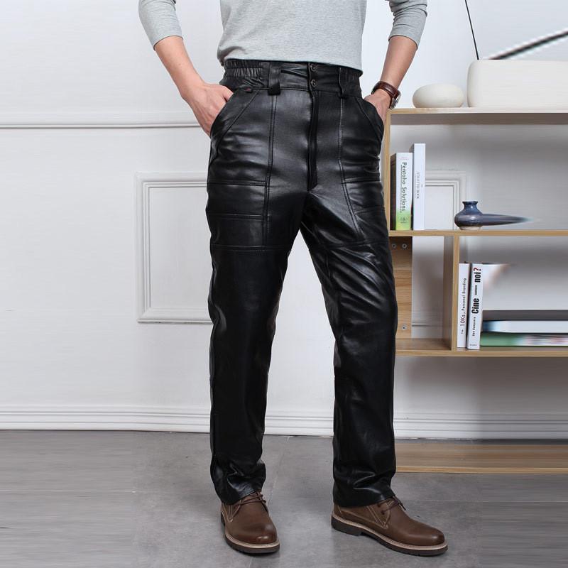本革 レザーパンツ 羊革 メンズ革パン ラム革 春秋冬 防風防寒 綿入り