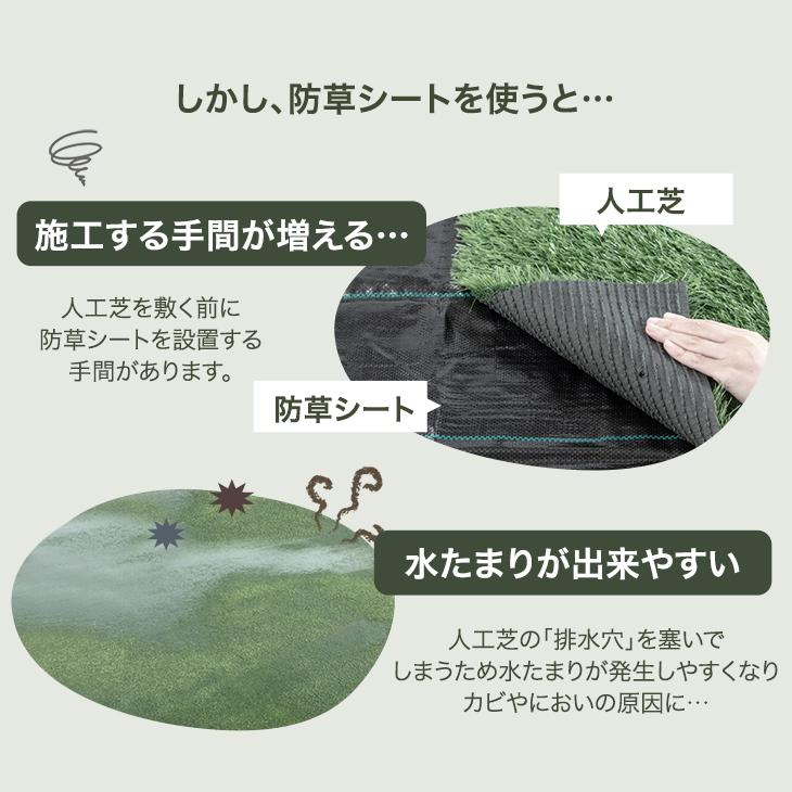 タンスのゲン 27日超お得 人工芝 ロール 0.5m × 10m 防草機能付き diy