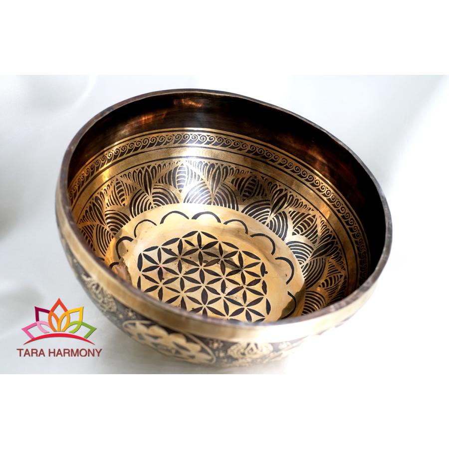 シンギングボウル29cm 【フラワー・オブ・ライフ】（美音） 174Hz検出