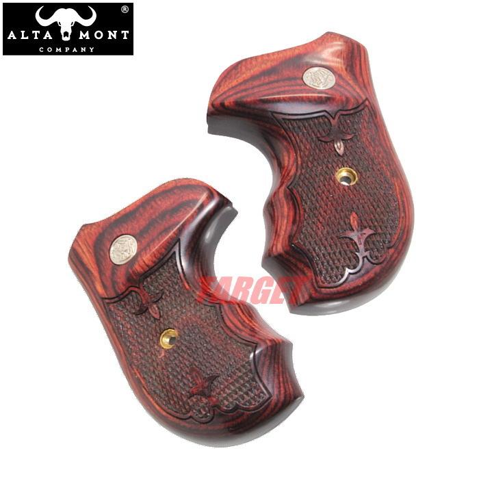 アルタモント S&W Jフレーム用 木製グリップ チェッカー オーバー