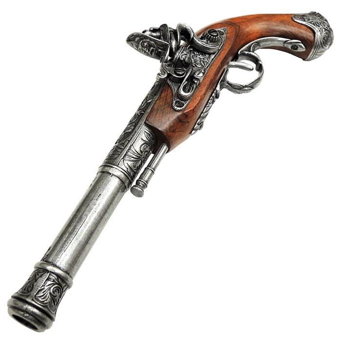 ☆DENIX フリントロックピストル 左手用 インド グレー 1296/G