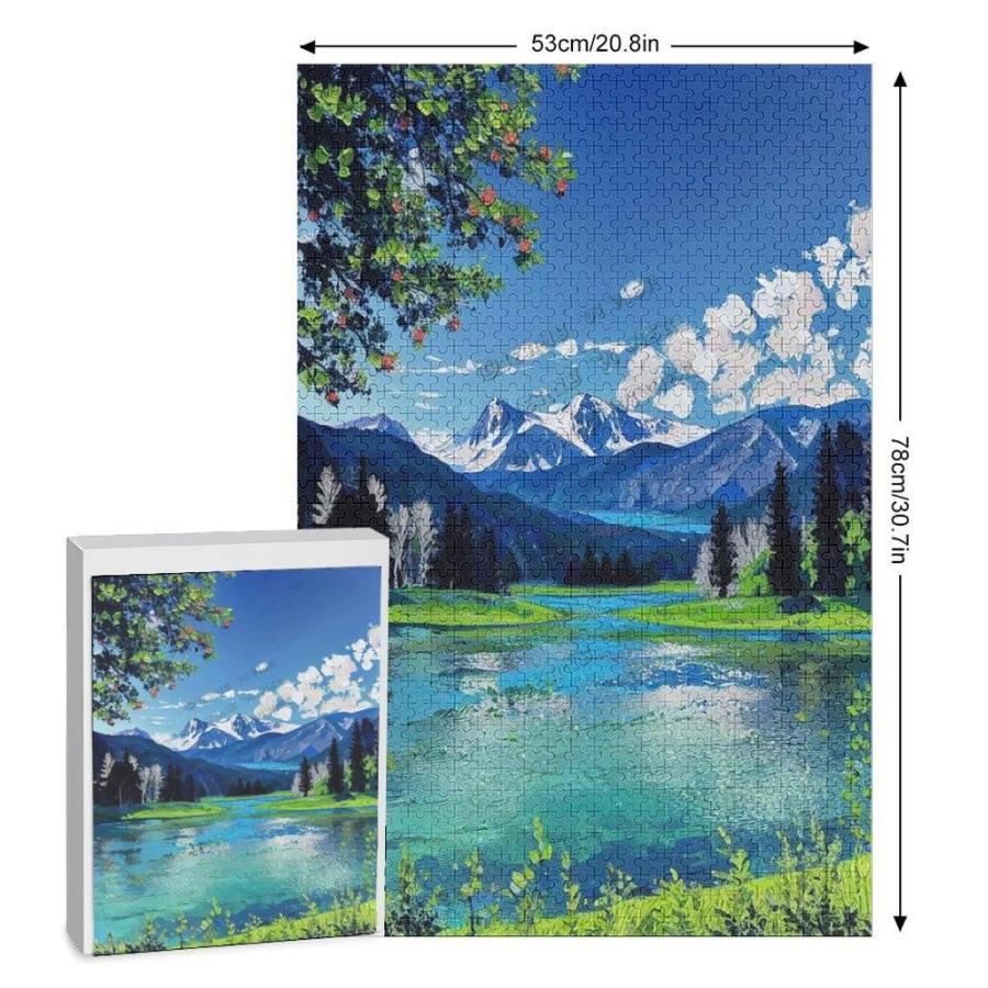 自然パズル 大人用 パズル 1000ピース 風景 丘 湖 油絵 ジグソーパズル