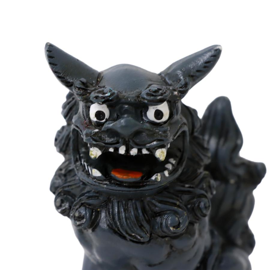 80mm 萬来獅子(座) シーサー 墨入れタイプ 1個 単品 選べる4色 魔除け