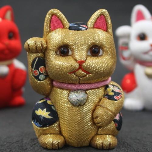 招き猫 置物 金/白/黒/赤 大 13cm 柿沼人形 日本製 : 手しごと本舗