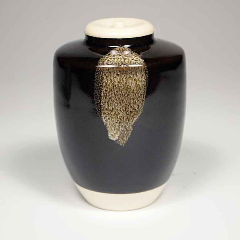 茶道具 濃茶器 仕服おまかせ 京焼 肩衝茶入 紺色系 正絹仕覆付 紙箱入